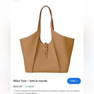 Tote Le Monde  Tan Leather Milan Tote Bag